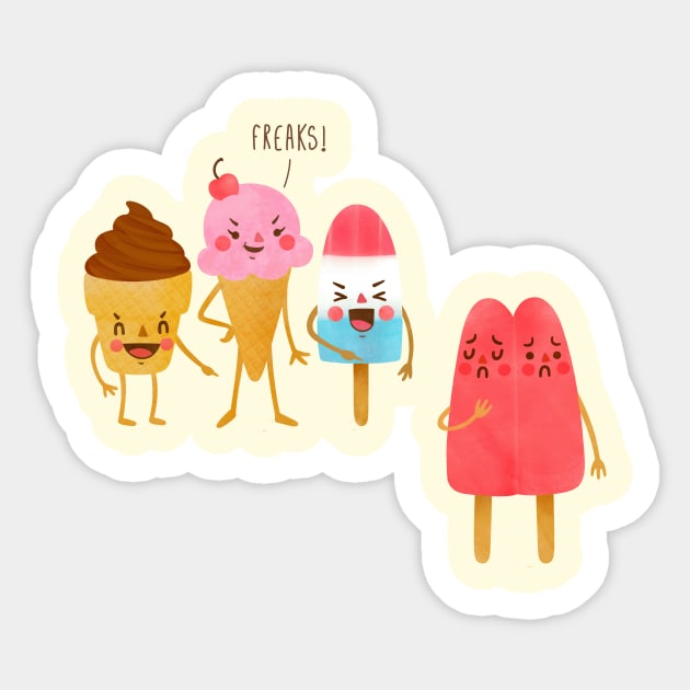 freaks Sticker by evapuyal